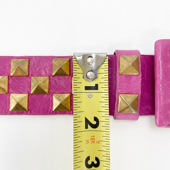 Streets Ahead Studded Leather Roger Belt Pink Gold Large Rare - Picture 15 of 16